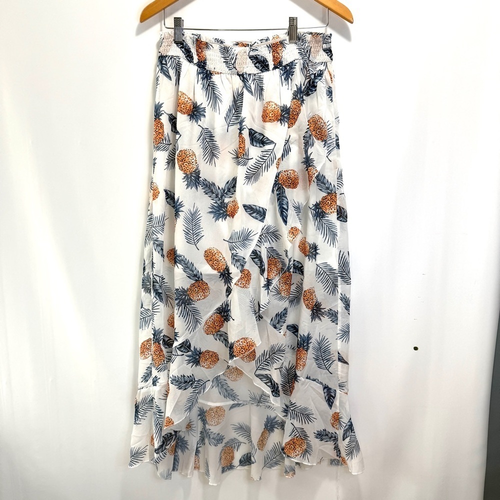 Cupshe Pineapple Maxi Skirt XXL Sheer Beachwear